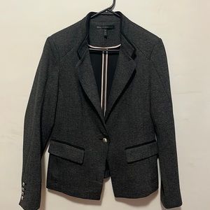 Grey and black tweed womens blazer.  Silver button front with nice details.